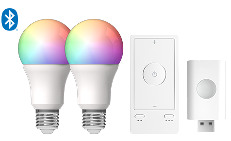 1 set of wireless motion sensor light bulbs and remote control, allowing  your home lights to be remotely controlled and automatically switched on  and off