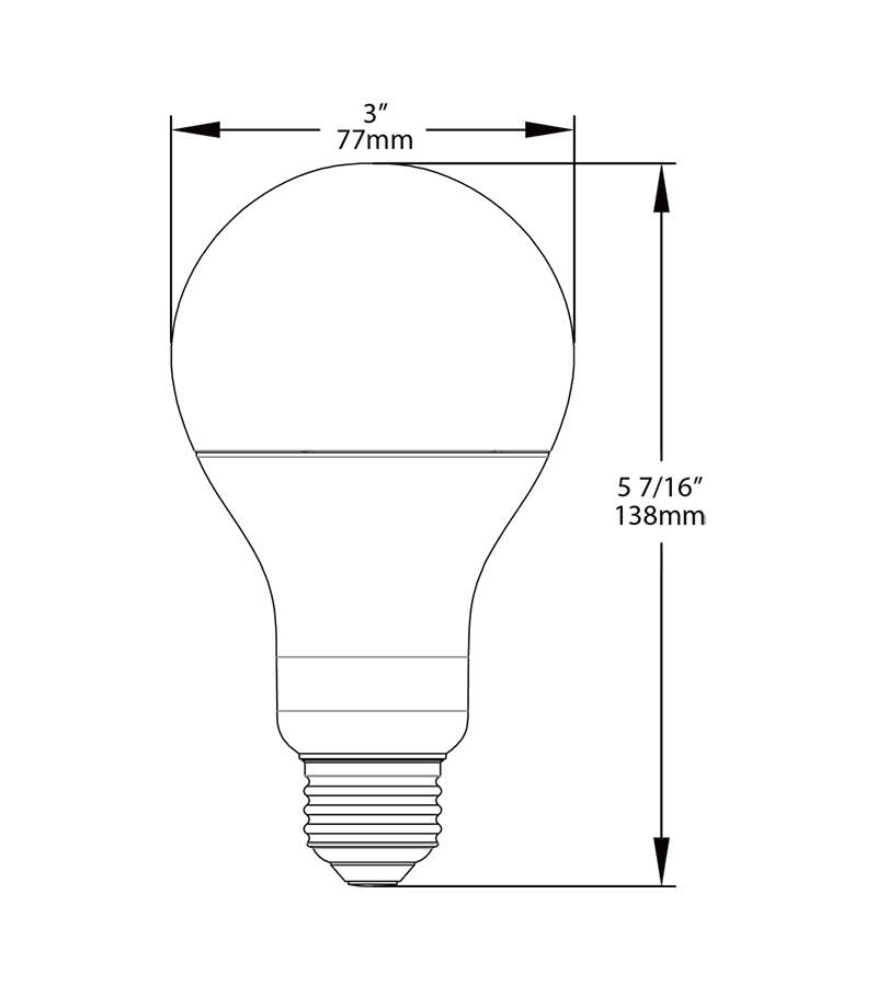 LED Bulb A21 15W,75 EQ, 1100Lm, Base E26, 90CRI, 5000k, Dimmable
