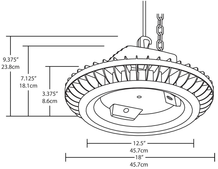 Highbay 104W, 4000k, LED 4X26W,Bilevel Pendant, White