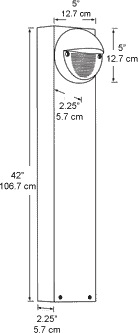 LED Bollard 42 Inch 5W, 5000k with Round SLED, Bronze