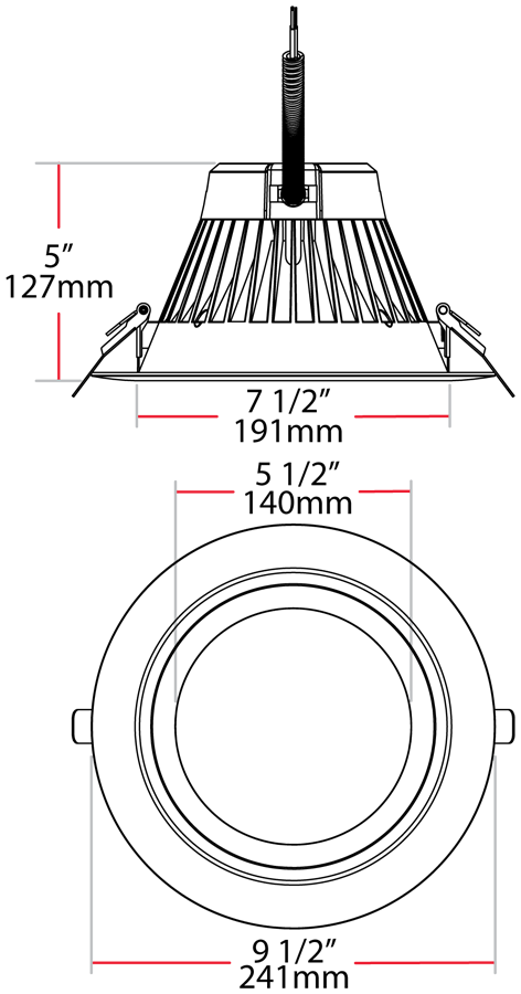 Down LightCommercial 8 Inch 33W,3000Lm, 90CRI, 3000k, 120-277V