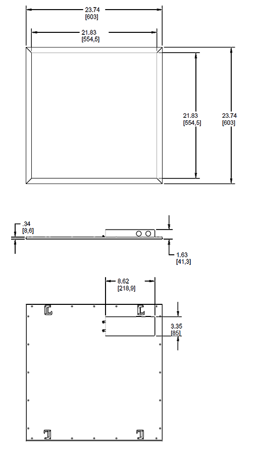 Ezpan Edgelit Panel He 2X2 23W, 5000k, 120-277V, Dimmable LED, White