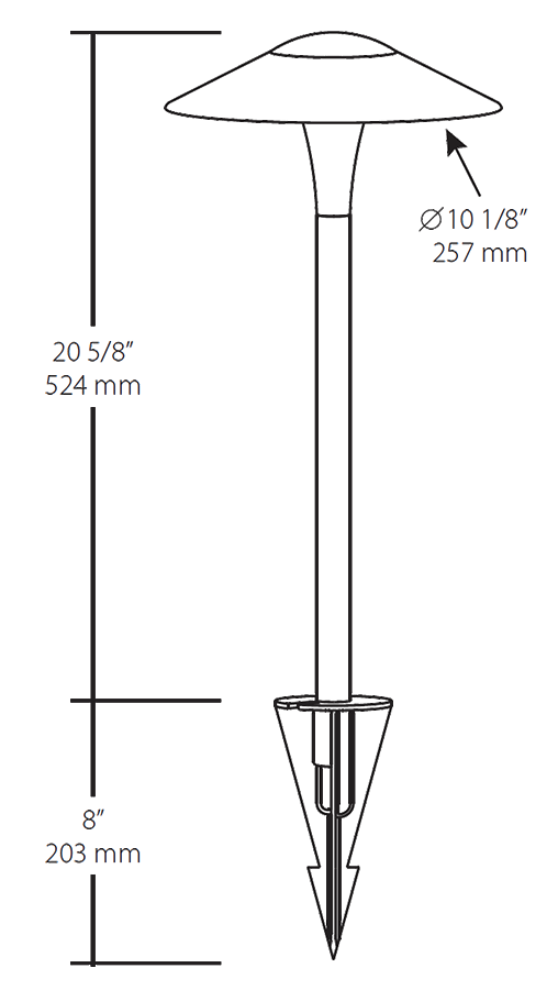 Fern Pagoda Full Cutoff Shade 6W,12Vac, 2700k, Spike8 Verd, Green