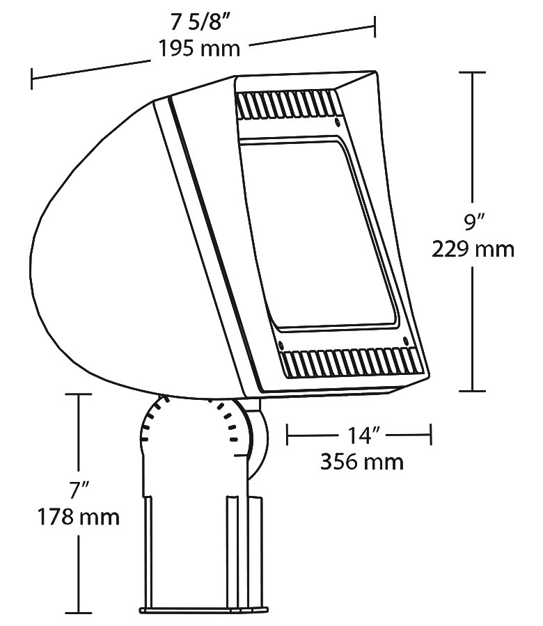 FlexFlood, 125W, 5000k, LED Slipfitter, Bronze