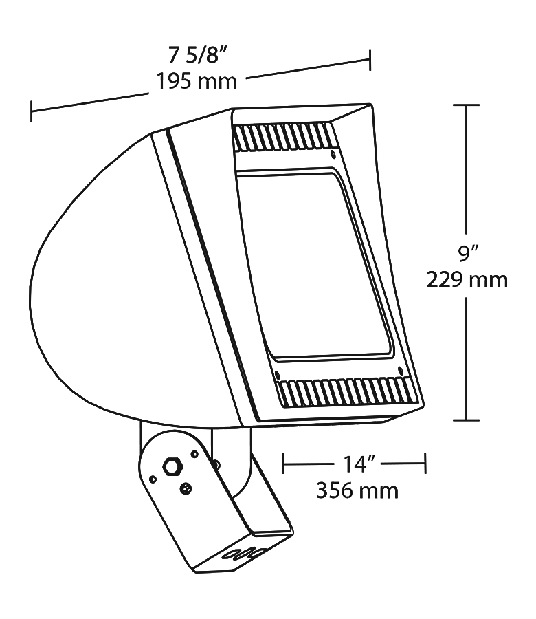 FlexFlood, 105W, 5000k, LED Trunnion, Bronze