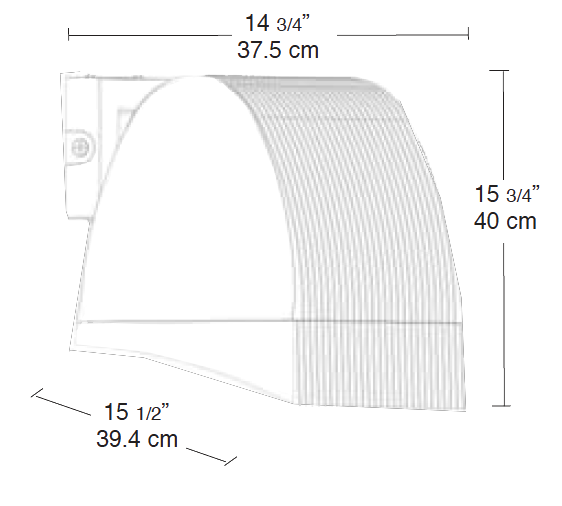 FlexFlood, Xl 350W,Mh Psqt HPF Pulse Start Wall Mnt with 120V Photocell