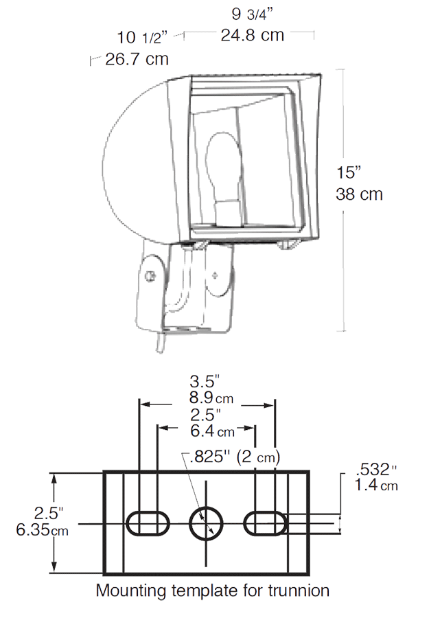 FlexFlood, 100W,Mh Qt HPF Trunnion with Lamp with 120V photocell, White