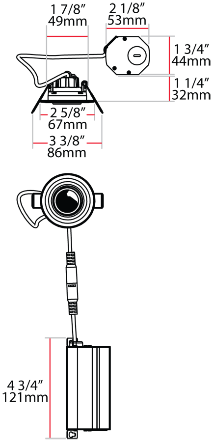 Down LightGimbal 2 Inch Round 5W,400Lm, 90CRI, 2700k, 120V Smooth