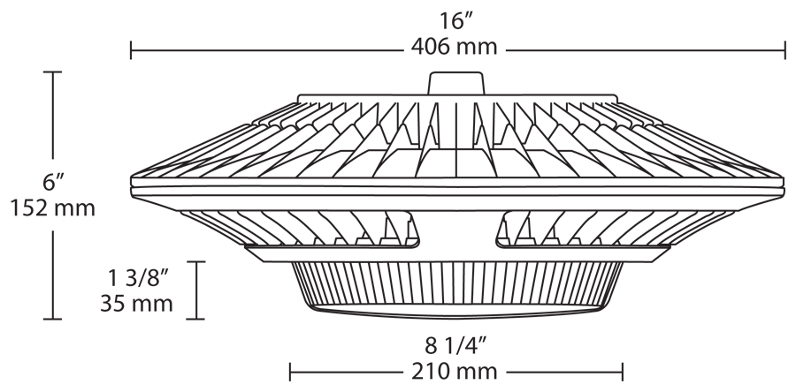 Garage Pendant 78W, 5000k, LED with Prismatic Lens Bilevel, White