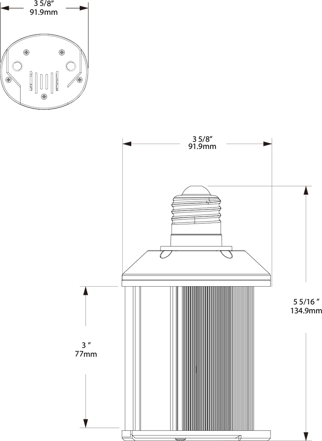 Hid Wallpack 20W,100 EQ, Base E26, 80CRI, 3000k, 3000Lm