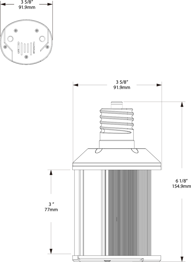 Hid Wallpack 20W,100 EQ, Base EX39, 80CRI, 4000k, 3100Lm
