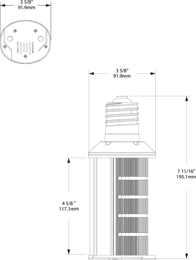 Hid Wallpack 30W,150 EQ, Base EX39, 80CRI, 4000k, 4650Lm
