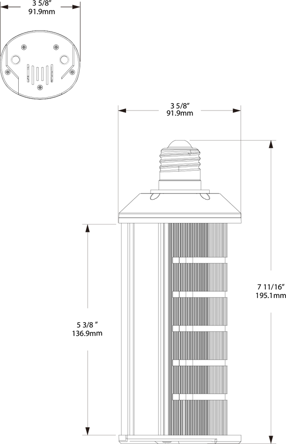 Hid Wallpack 40W,200 EQ, Base E26, 80CRI, 4000k, 6200Lm