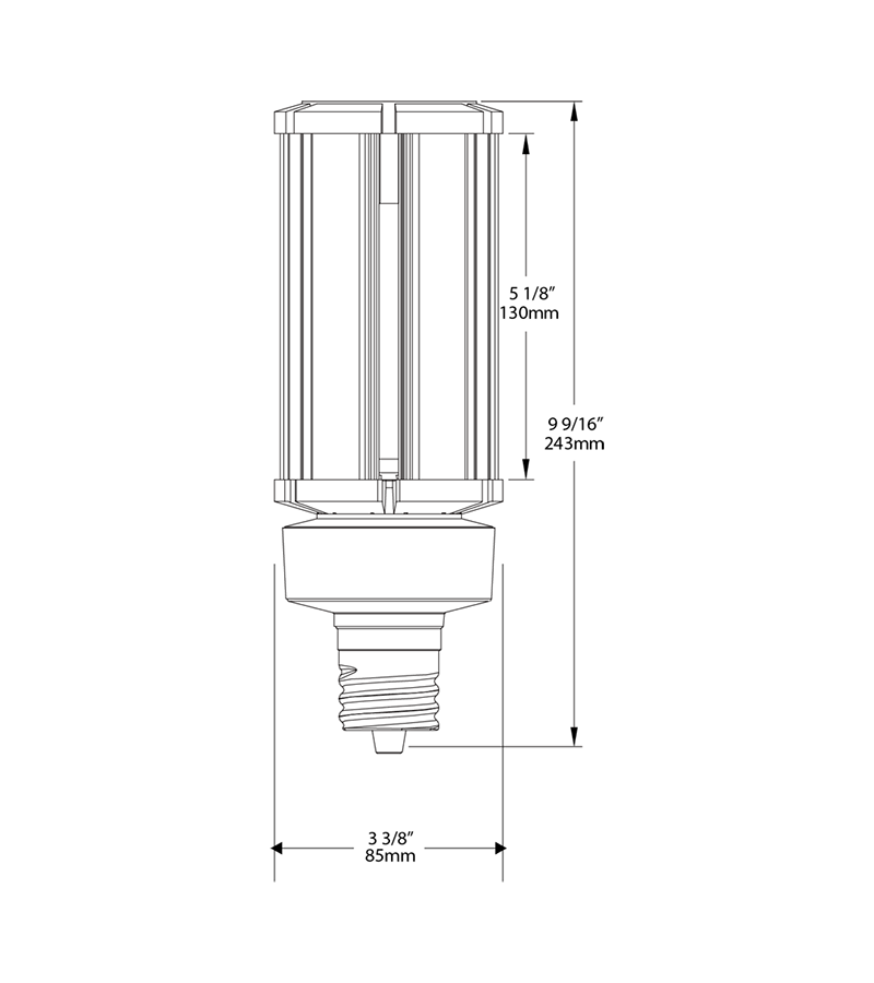 Hid Post Top 45W,175 EQ, Base EX39, 80CRI, 5000k, 6800Lm