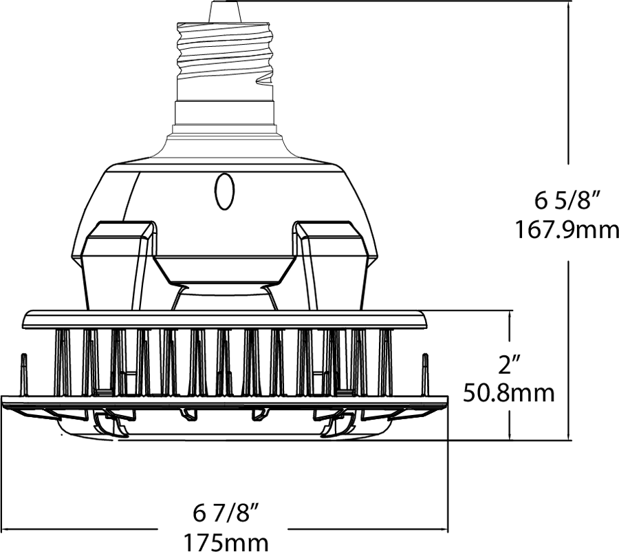 Hid Highbay 60W,200 EQ, Base EX39, 80CRI, 4000k, 8100Lm