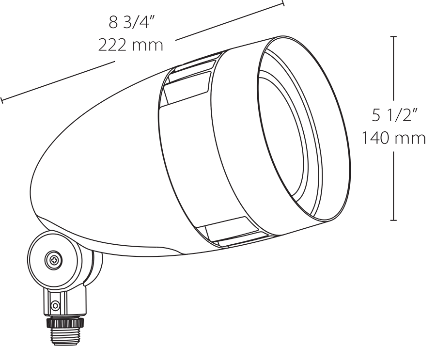 LFlood, 13W, 4000k, LED Bullet with Hood & Lens, Bronze