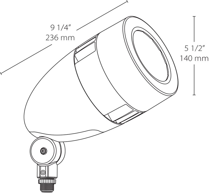 LFlood, 13W, 3000k, LED Spot Bullet With Hood & Lens, Bronze