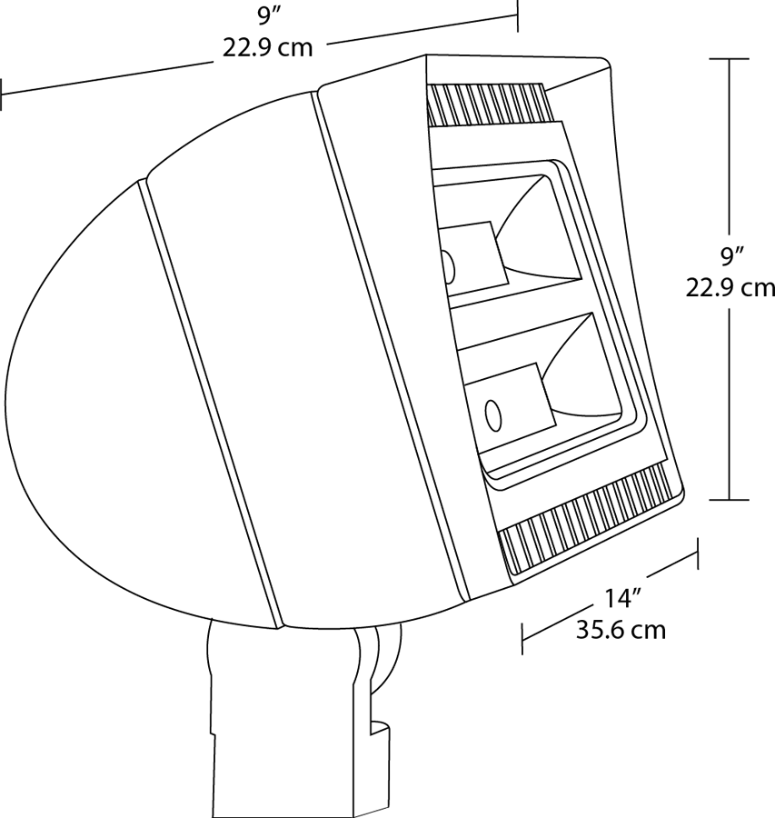 FlexFlood, 105W, 3000k, LED, 120-277V, Dimmable Slipfitter, Bronze
