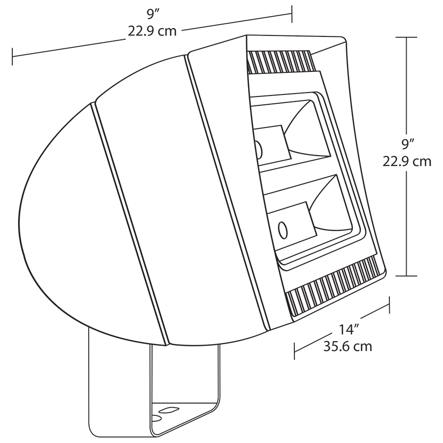 Flood,light 105W,Trunnion, 5000k, 120-277V Twistlock Photocell, White