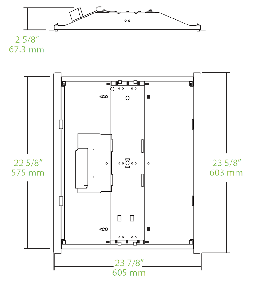 Retrofit Troffer 2X2 19W, 3500k, Mvs Sensor, Dimmable LED, White