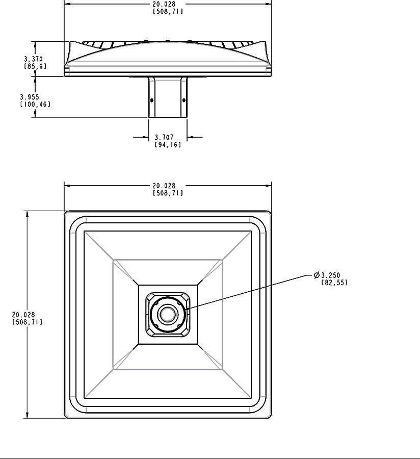 Area Light Square Type V 150W, 3000k, LED, 120-277V, Dimmable Twistlock Photocell, Bronze