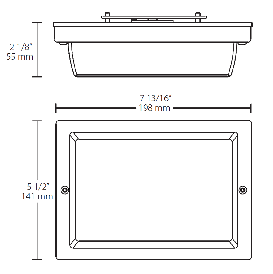 Vandalprood LED, Vandalproof 12W, 5000k, LED Ceiling Mount 6 Inch X 8 Inch