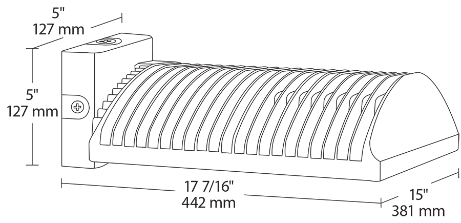 Lpack Flat Wallmount 78W,Type IV, 5000k, LED 120V Swivel Photocell, Bronze