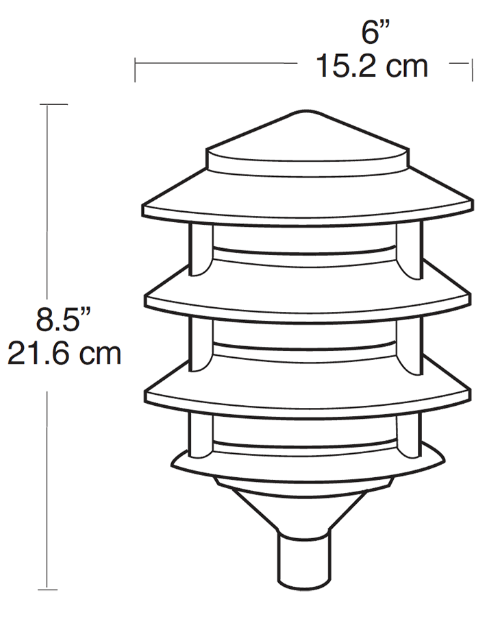 Lawn Light 4 Tier Incandescent 100W,Max, Black