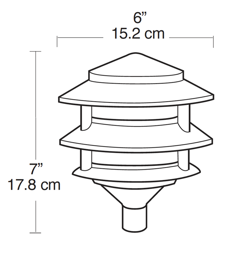 Lawn light 3 Tier Incandscent 75W,Max Verde, Green