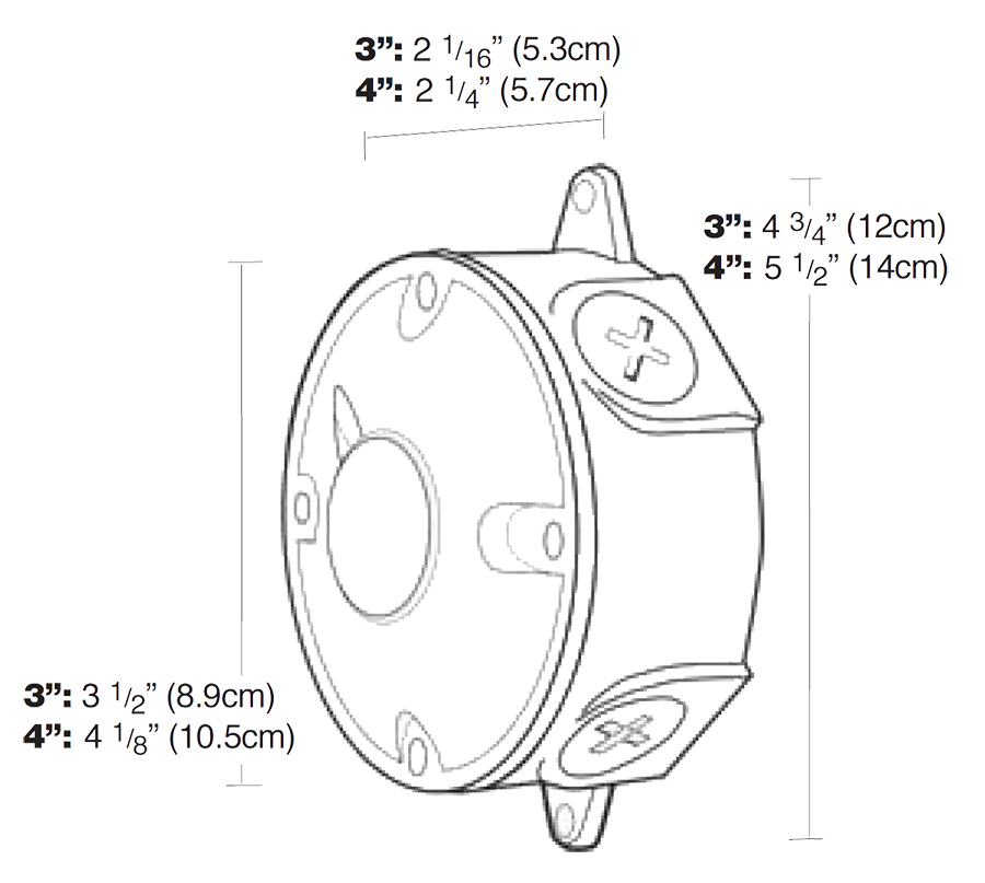 Weatherproof 3 Inch Box round 1/2 Tap & Blank Cover