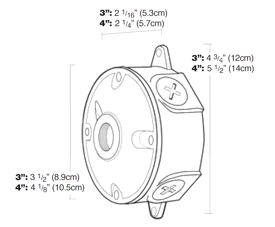 Weatherproof Round Box 1/2 Inch One 1/2 Inch Hole Cover