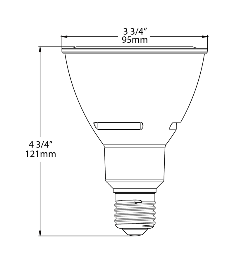 Par30L 11W,75 EQ, 800Lm, Base E26, 80CRI, 4000k, Dimmable 40Deg
