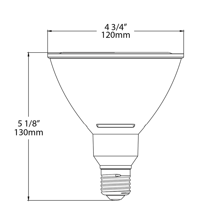 Par38 15W,100 EQ, 1050Lm, Base E26, 80CRI, 3000k, Dimmable 40Deg