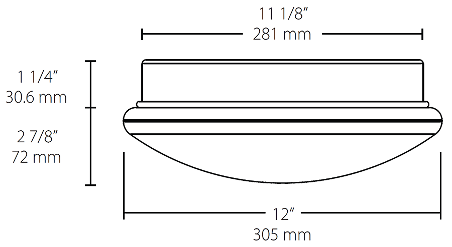 Skeet Xl 12In 12W, LED 3, 5000k, 120V Triac, Dimmable with round Basic Lens, White