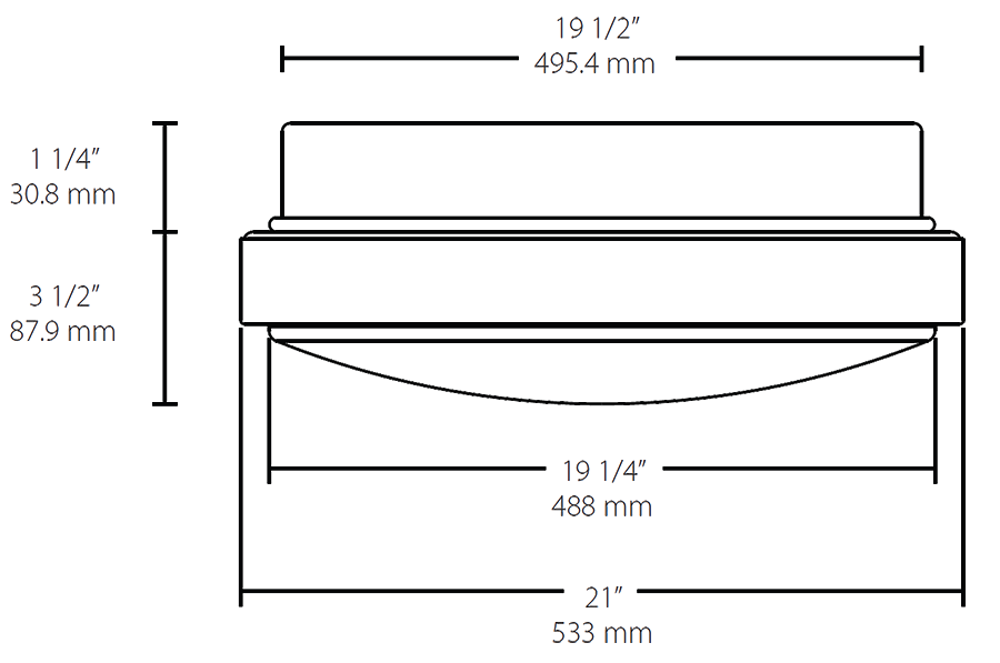 Skeet Xl 21In 25W, LED, 2700k, 120V Triac, Dimmable with round Deco Ring, White