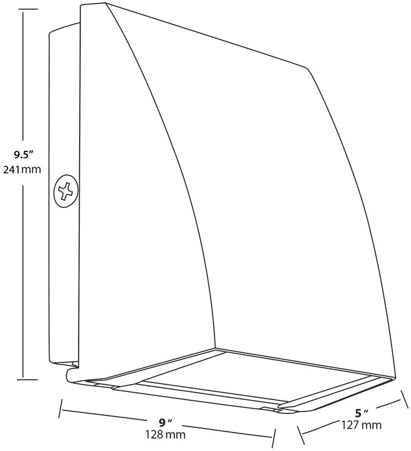 Slim Wallpack 37W,Full Cutoff, 5000k, LED 120 To 277V, Bronze Wp1