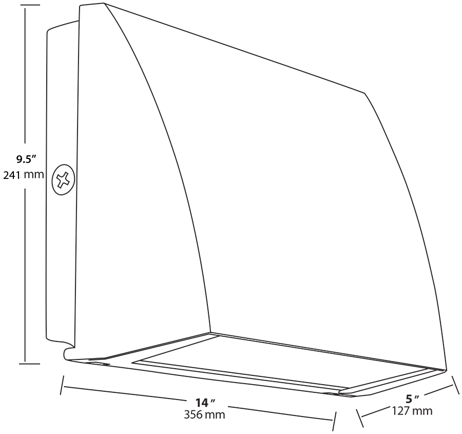 Slim 57W, 3000k, LED Full Cutoff 480V, White Wp2