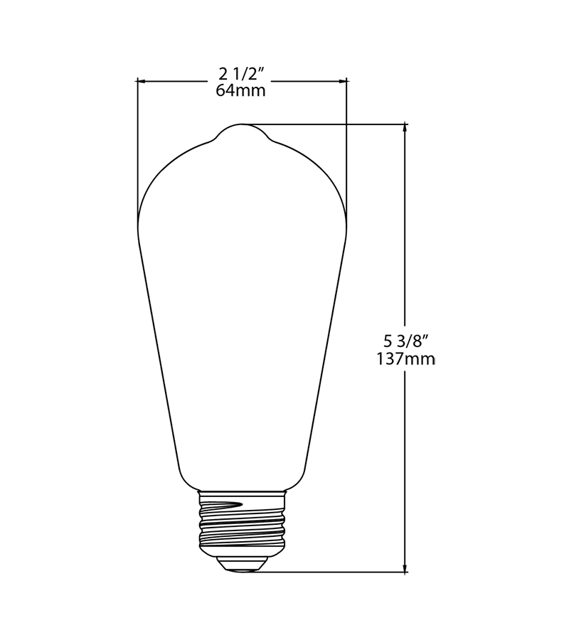 Filament St19 3.8W,40 EQ, 350Lm, Base E26, 90CRI, 2700k, Dimmable, Clear