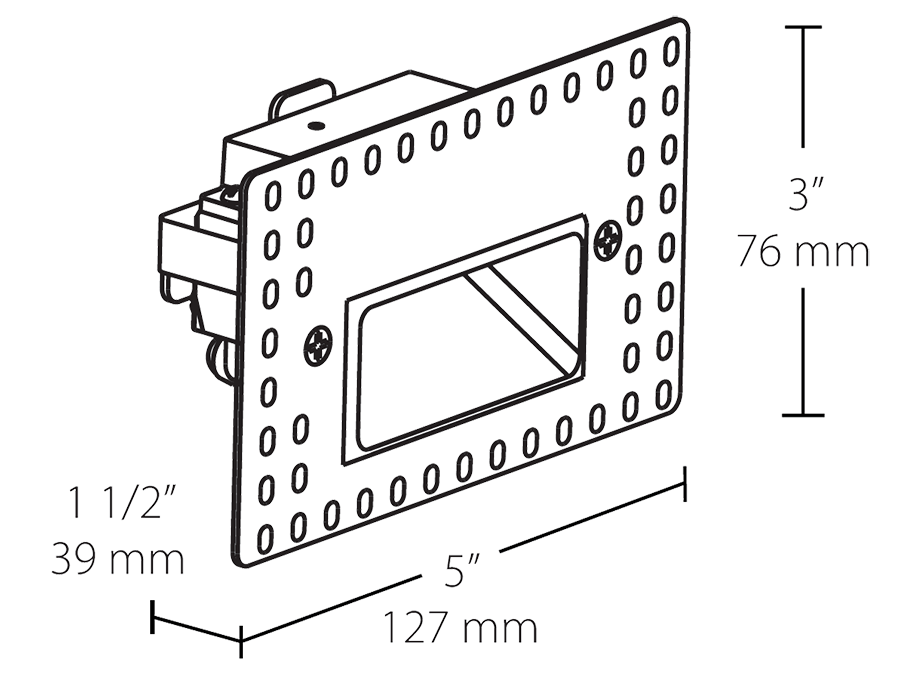 Steplight Recessed Horizontal 3W,120V, 2700k, Trimless, White