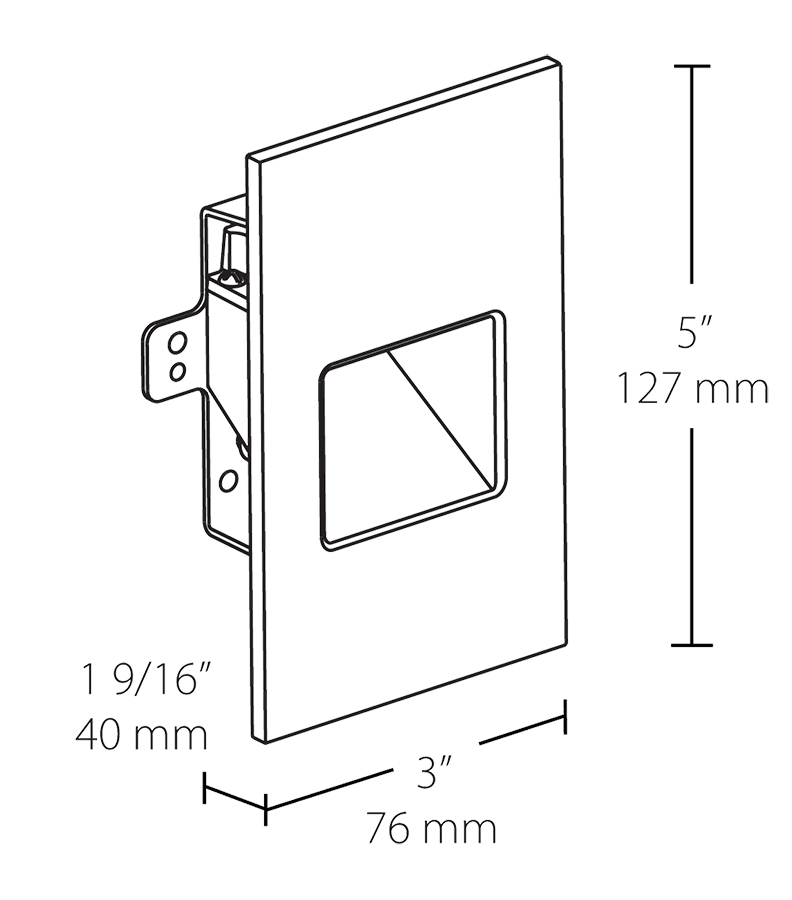 Steplight Recessed Vertical 3W,277V, 2700k, Silver