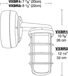 Vp CFL Bracket 26W,Qt 3/4 With Glass Globe Cast Gd
