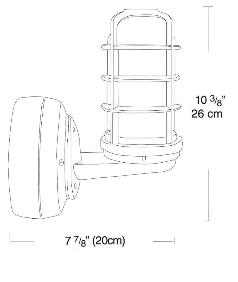 Vp CFL Ceiling Up light 13W,Qt 1/2 Inch Wall bracket Fr Globe& Guard