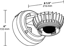 Vaporproof LED 13W, 4000k, Wall bracket No Globe No Guard