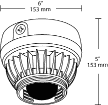 Vaporproof LED 13W, 3000k, Ceiling No Globe No Guard