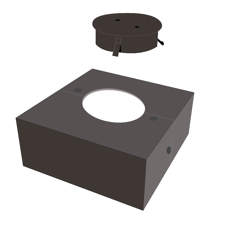 6 Inch Round Tape, Red Pole 15Ft, Base Cover & Cap Kit