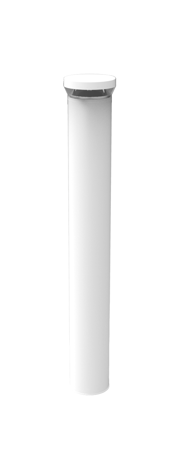 LED ROUND BOLLARD 42" 12W COOL DIM WH