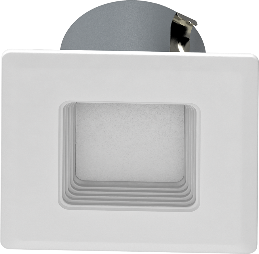 Down LightRes 4 Inch Square 7W,600Lm, Base E26 92CRI, 3000k, 120V Baffle