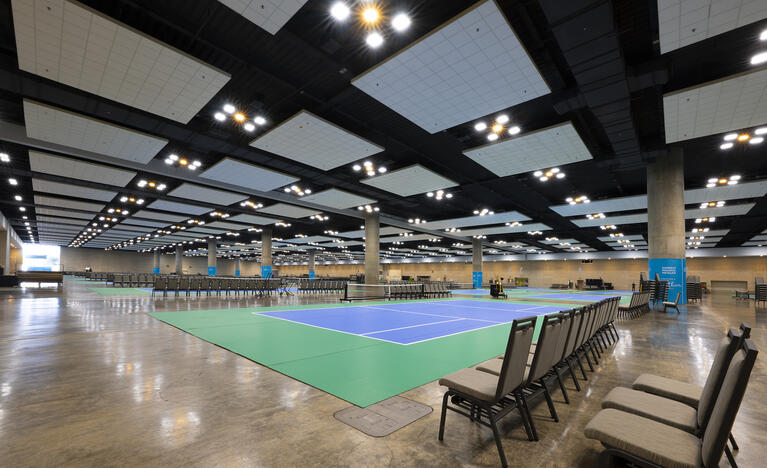 Large convention center space with new lighting and controls. 